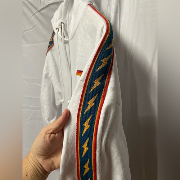 Aviator Nation Bolt Stripe White Hoodie - Picture 6 of 7